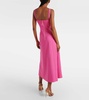 Bustier wool-blend midi dress