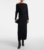 Kasos off-shoulder cashmere gown