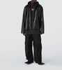 Hooded leather blouson