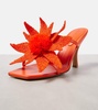 Adam raffia-trimmed leather mules