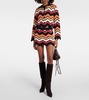 Kaleidoscopic Chevron cotton-blend cardigan