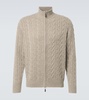 Cable-knit high-neck cashmere sweater