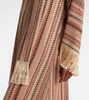 Zigzag sequined fringed lamé kaftan