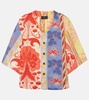 Printed oversized cotton-blend shirt