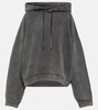 Cropped cotton hoodie