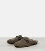 Embellished shearling slippers