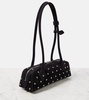 Le Teckel Small studded suede shoulder bag