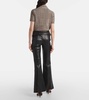 High-rise leather pants
