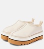 Sneak-Elyse faux fur-lined faux leather mules