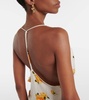 Dikata floral asymmetric midi dress
