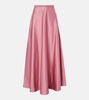 Elegante Brasile embellished satin maxi skirt