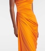 Draped silk jersey maxi dress