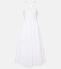 Open-back cotton poplin midi dress