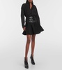 Belted wool miniskirt