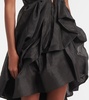 Illuminate draped linen and silk minidress