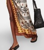 Printed silk beach cover-up