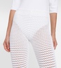 Waffle-knit flared pants