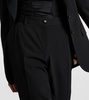 Low-rise wool-blend slim pants