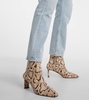 Blade snake-effect leather ankle boots