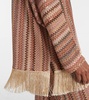 Zigzag fringed lamé blouse