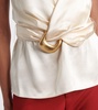 Tizzy belted gathered silk top