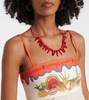 Surrealist linen maxi dress