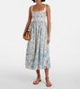 Barbara floral linen midi dress