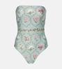 Ilusión floral embroidered swimsuit