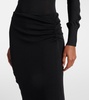 Ruched wool-blend skirt pants