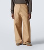 Cotton twill wide-leg pants