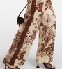 Printed high-rise wide-leg pants