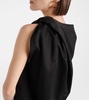 Draped cotton and linen top