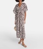 Dorotea zebra-print cotton midi dress