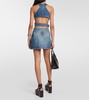 Wrap-around denim bralette