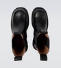 Lug leather ankle boots