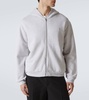 Face cotton fleece zip-up hoodie