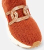 Kate leather-trimmed slip-on sneakers 