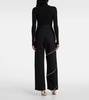 Spiral cotton wide-leg pants