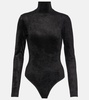 Turtleneck velvet bodysuit