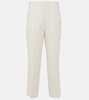 High-rise cropped straight pants