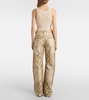 Snake-print mid-rise wide-leg jeans 