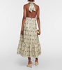 Consuelo Lunar embroidered linen midi dress