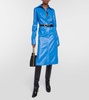 Faux leather shirt dress