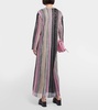 Striped sequin-embellished maxi dress