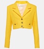 Cropped bouclé tweed blazer
