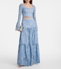 Limoncillo Lymanopoda floral linen crop top