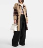 Fringed checked trench coat