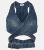 Wrap-around denim bralette