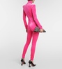 Turtleneck velvet jumpsuit