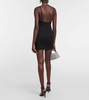 Crystal-embellished cutout minidress